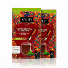 Load image into Gallery viewer, Kyufi Sugar Free Black Mint Tea (2 x 15 Sticks) | Instant Tunisian Tea Mix