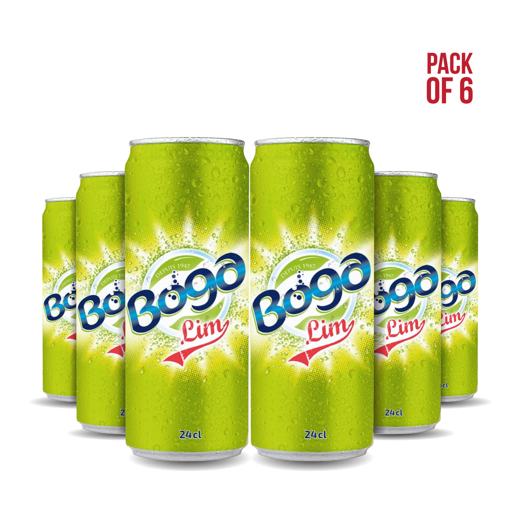 Boga Lime 24cl – Pack de 6 Canettes | Boga Lime 24cl – 6-Pack of Refreshing Cans