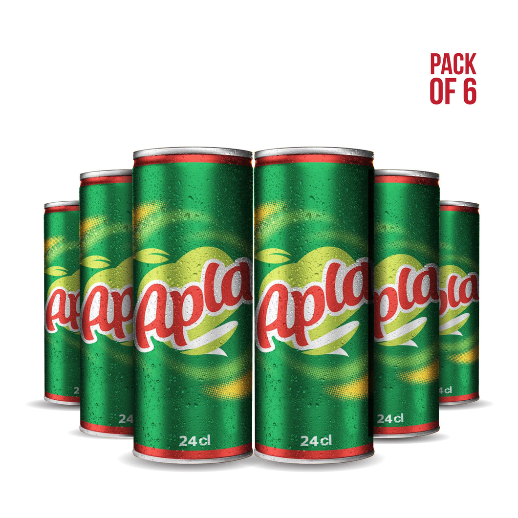 Apla Soda Pomme – Pack de 6 Canettes 24cl | Apla Apple Soda – 6x24cl Cans