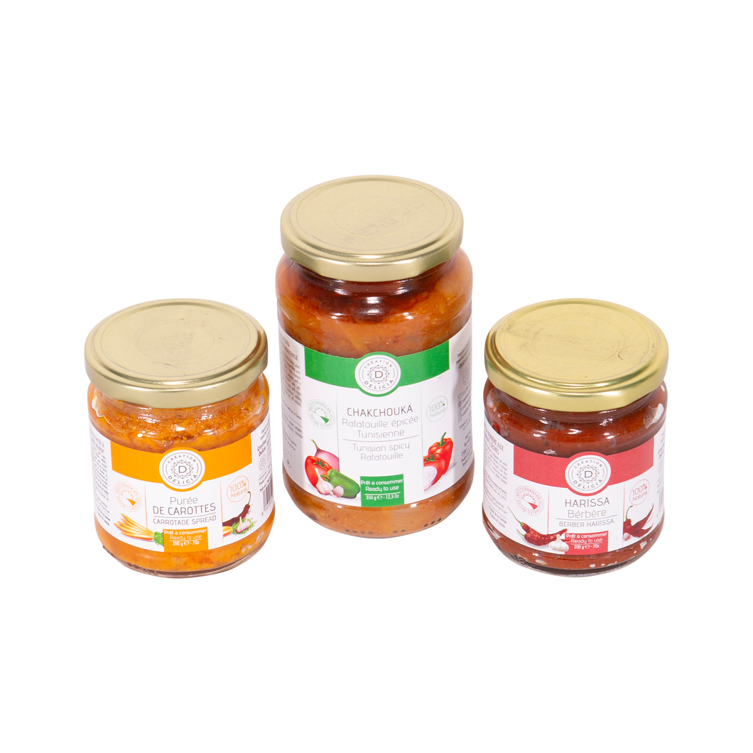 Pack of 3 : Harissa,Chakchouka,Carrot Puree