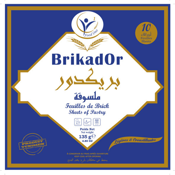 Brik Malsouka Tunisienne Brika d'or – Pack de 3 x 30 Feuilles | Tunisian Brik Pastry Sheets – 3 Packs of 30