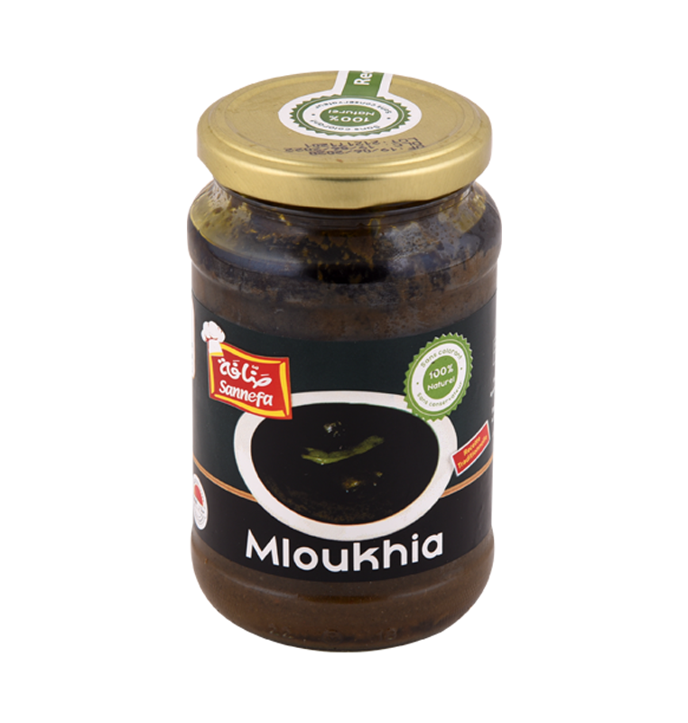 Mloukhia Pré-Cuite Tunisienne – Poudre de Corète 350g | Pre-Cooked Tunisian Mloukhia – Jute Leaf Powder 350g
